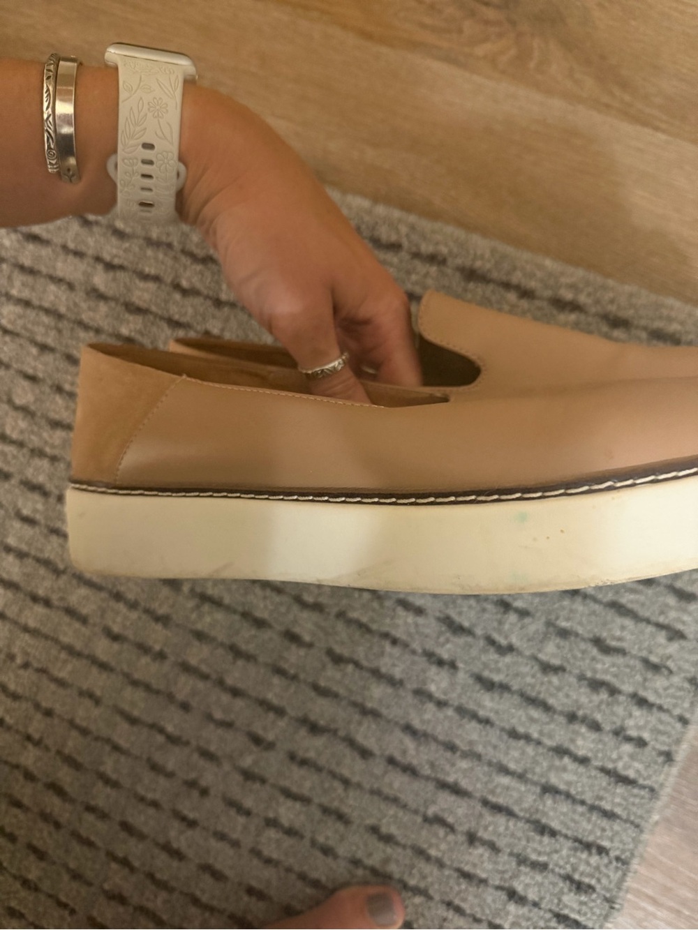 Nordstrom Beige/Tan Platform Slip-On Mules